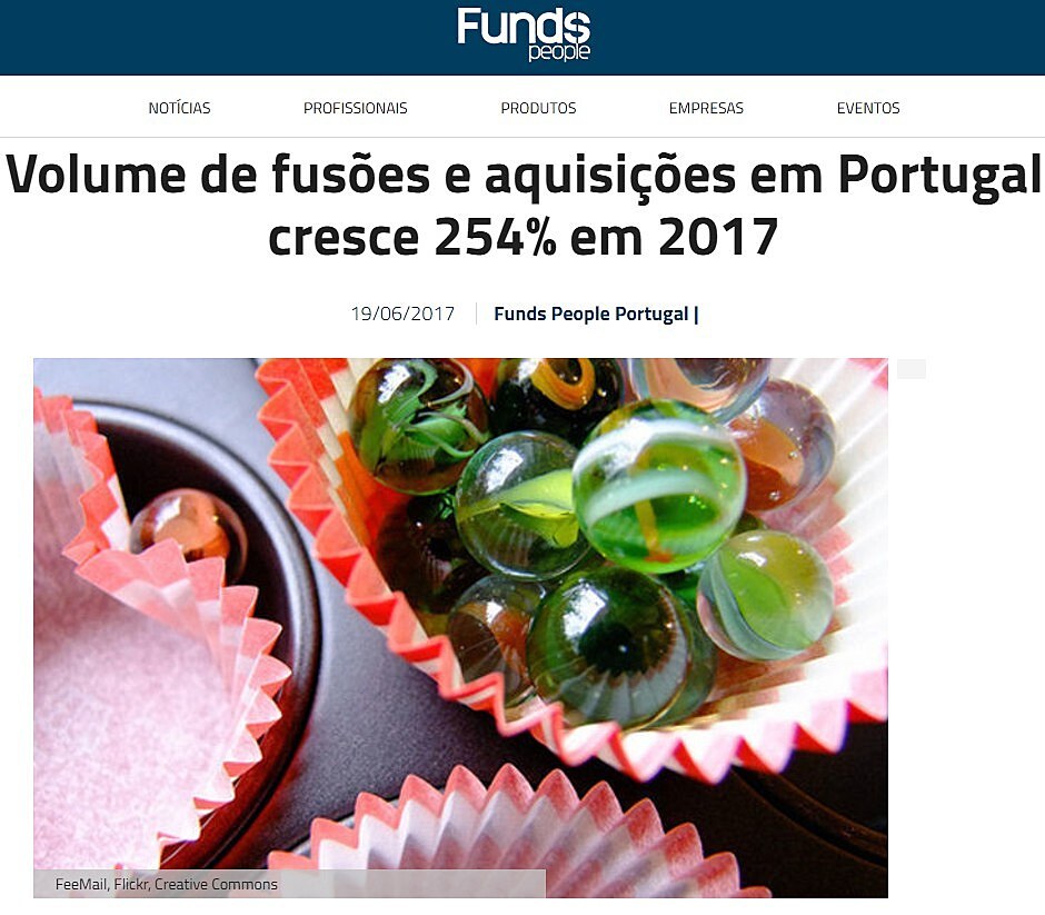 Volume de fuses e aquisies em Portugal cresce 254% em 2017